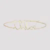 Chloé Adjustable Chain Necklace Script Pendant In Gold