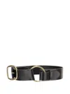 Chloé Anita Asymmetrical Buckle Leather Belt In Black