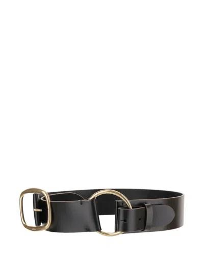 Chloé Adjustable Belt Gold-tone Buckle In Black