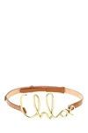 Chloé Womens Chloe Script-hardware Leather Belt Clay Brown In Clay Brown
