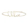 Chloé Adjustable Chain Necklace Script Pendant In Gold