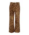 Chloé Cropped Leopard-print Cotton-velvet Straight-leg Pants In Brown