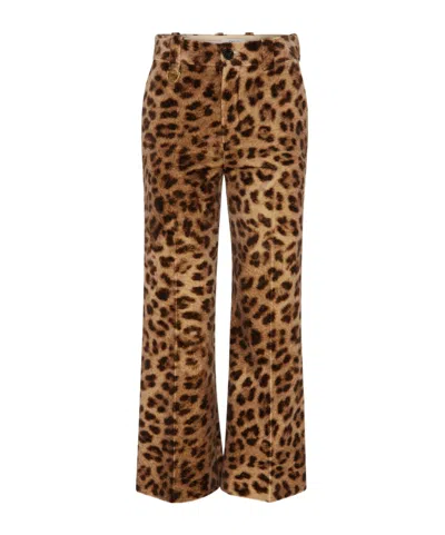 Chloé Leopard Print Crop Pants In Multicolor