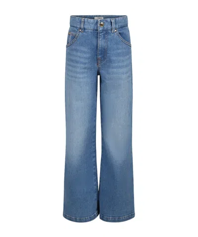 Chloé Kids' Belt-loop Jeans In Denim