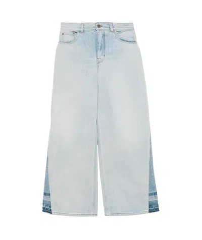 CHLOÉ CHLOÉ LOGO PATCH WIDE-LEG JEANS