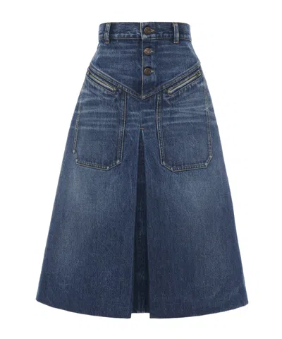 CHLOÉ CHLOÉ KNEE-LENGTH DENIM SKIRT