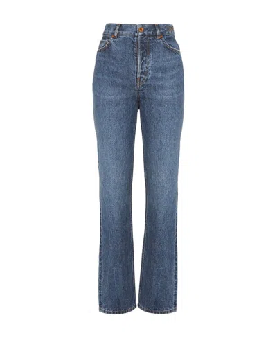 Chloé Belt Ring Jeans In Blue