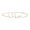 Chloé Adjustable Chain Necklace Script Pendant In Gold