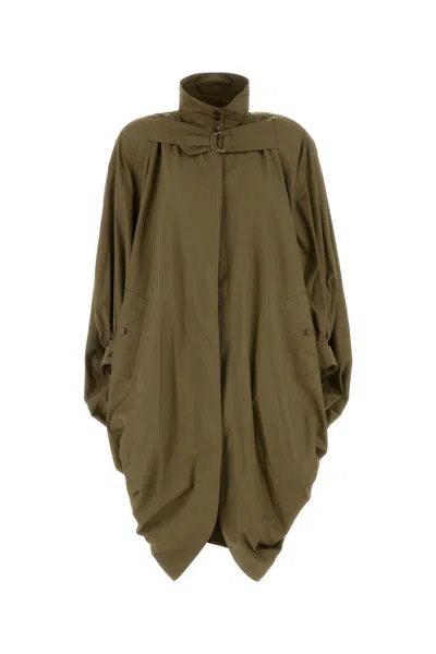 Chloé Belted Batwing-sleeve Coat In Brown