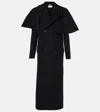 Chloé Belted Caped Double-breasted Wool Coat In Black