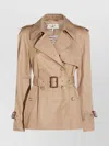 Chloé Belted Double-breasted Overcoats Epaulettes In Neutral