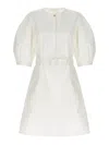 Chloé Cotton Dress With Crew Neck And Flared Hemline In White