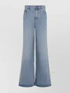 Chloé Belted Flared Wide-leg Cotton Trousers