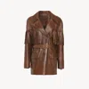 Chloé Belt Tassel Jacket In Brown