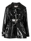 Chloé Glossy Cotton Canvas Jacket With Buckle Detail In Black