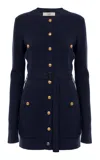 Chloé Cardigan Ajusté Utilitaire En Maille De Laine Femme Bleu Taille S 81% Laine, 19% Viscose In Navy