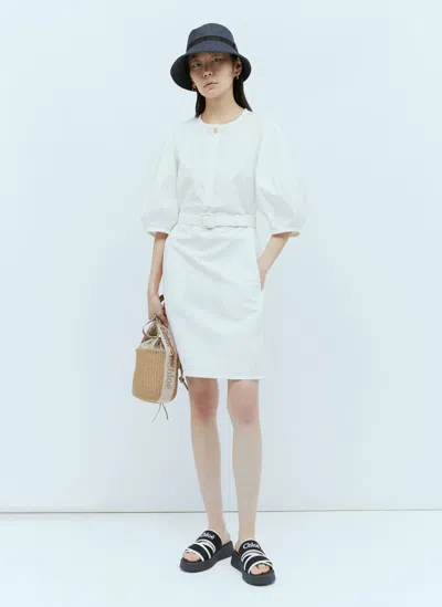 Chloé Belted Shirt Dress In White