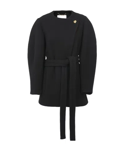 Chloé Belted Silk Jacket In Black
