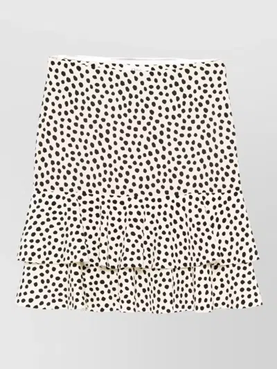 Chloé Belted Waist Midi Skirt Polka Dots In Neutral