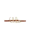 Chloé Womens Chloe Script-hardware Leather Belt Clay Brown