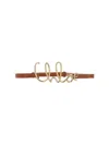 Chloé Womens Chloe Script-hardware Leather Belt Clay Brown