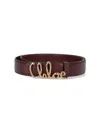 Chloé Womens Crafty Brown Logo-plaque Leather Belt In Brown