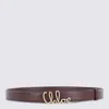 Chloé Womens Crafty Brown Logo-plaque Leather Belt In Brown