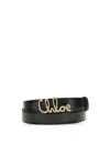Chloé Iconic Embellished Leather Belt In Black