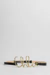 Chloé Belts In Black Leather In Gold
