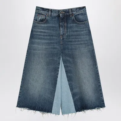 CHLOÉ BERMUDA SHORTS IN DENIM PATCHWORK