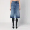 Chloé Patchwork Denim Bermuda Shorts In Blue