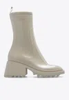 Chloé Chloe Betty 75 Pvc Ankle Boots In Beige