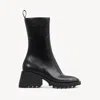 Chloé Back Loop Square Toe Boots With 50mm Heel In Black