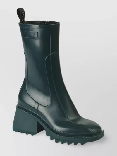 Chloé Betty 75mm Ankle Rain Boots In Green