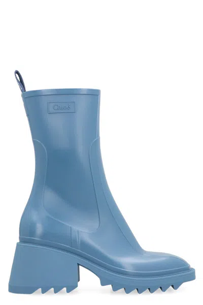 Chloé Betty Rubber Boots In Blue