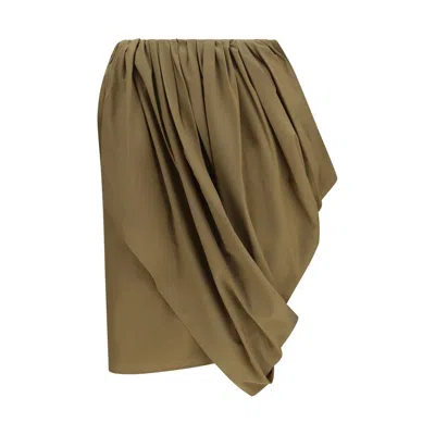 Chloé Draped Gathered-waist Skirt In Green