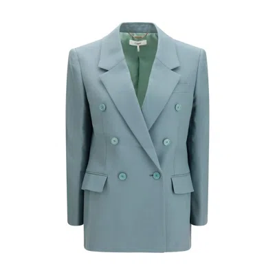 Chloé Bicolor Wool Oves Aries Blazer In Gray