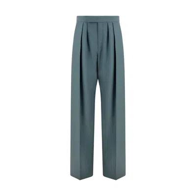 Chloé Bicolor Wool Oves Aries Dress Pants In Green
