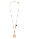Chloé Gemstone Pendant With Adjustable Chain In Pink