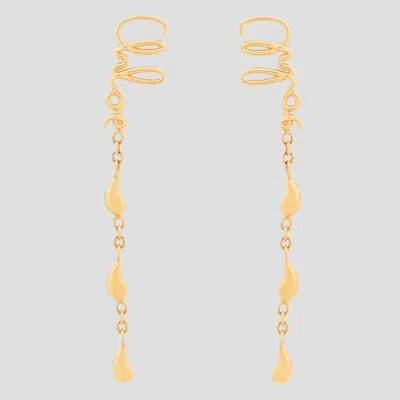Chloé Gold Tone Brass Earrings In Vintage Gold