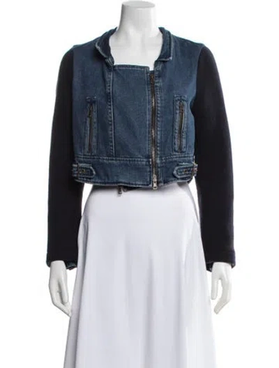 Pre-owned Chloé Biker Jacket In Blue