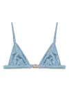 Chloé Bikini Top With Logo Plate In Blue