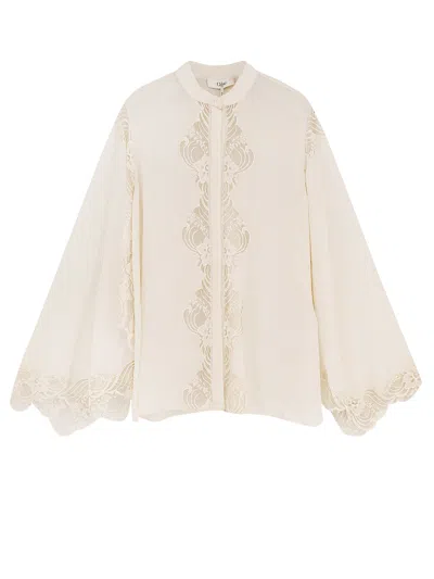Chloé Biologic Silk Shirt In Neutral