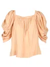 Chloé Biscuit Pink Pleated Top Tops Rose In Brown