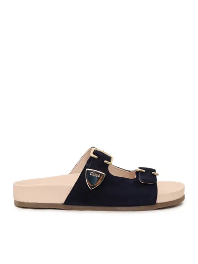 Chloé Teen Girls Leather Embroidered Sandals In Animal Print