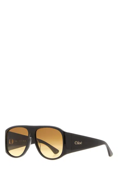 CHLOÉ CHLOÉ BLACK ACETATE SUNGLASSES