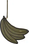 Chloé Black & Khaki Banana Flat Pouch In 3d1 Sweet Khaki