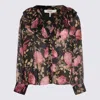 CHLOÉ CHLOÉ BLACK AND MULTICOLOR SILK TOP