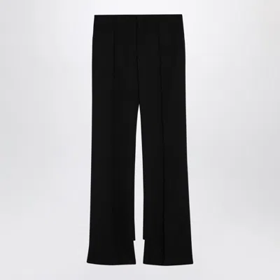 CHLOÉ CHLOÉ  BLACK ASYMMETRICAL WOOL TROUSERS