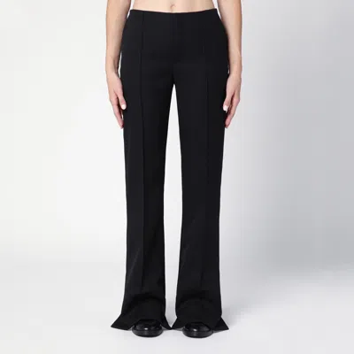 CHLOÉ CHLOÉ BLACK ASYMMETRICAL WOOL TROUSERS